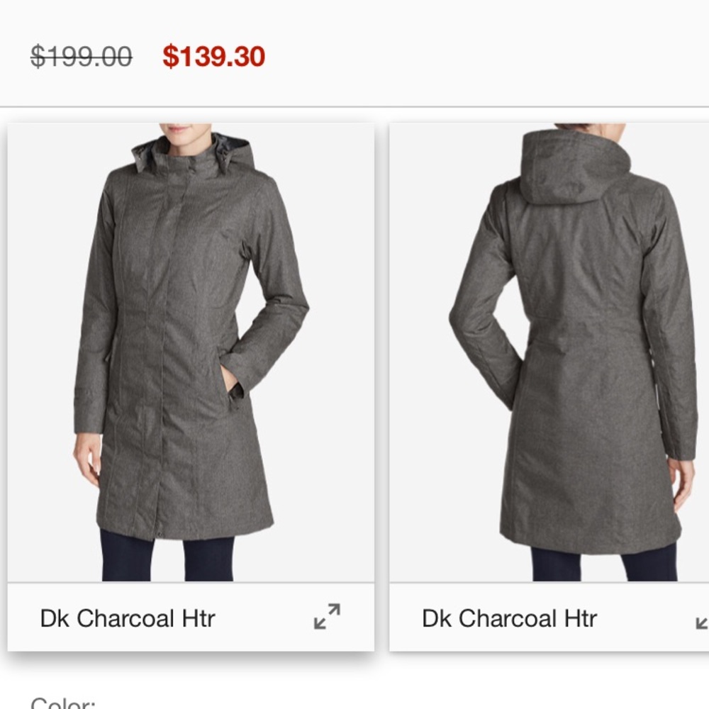 Eddie Bauer Girl On the Go Insulated Trench Coat